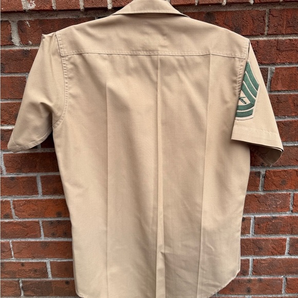 USMC E7 Service Charlie Short Khaki Sleeved Button Up Shirt 15-15 1/2 - Picture 8 of 8